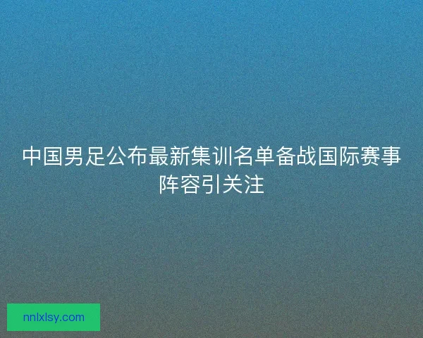 中国男足公布最新集训名单备战国际赛事阵容引关注