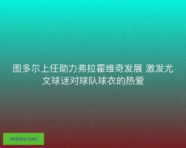 图多尔上任助力弗拉霍维奇发展 激发尤文球迷对球队球衣的热爱
